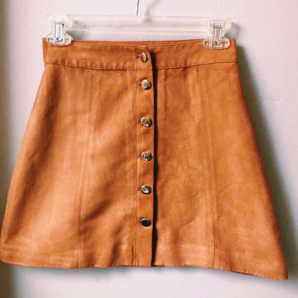 An H&M orangery brown button up skirt! :)